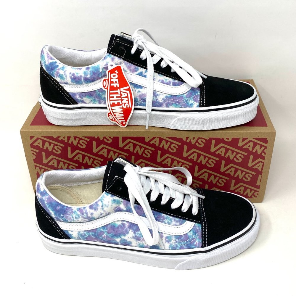 Vans Old Skool Low Top mens Size Blue Black Tie Dye Skateboarding VN0A5AO96GF - Picture 2 of 12